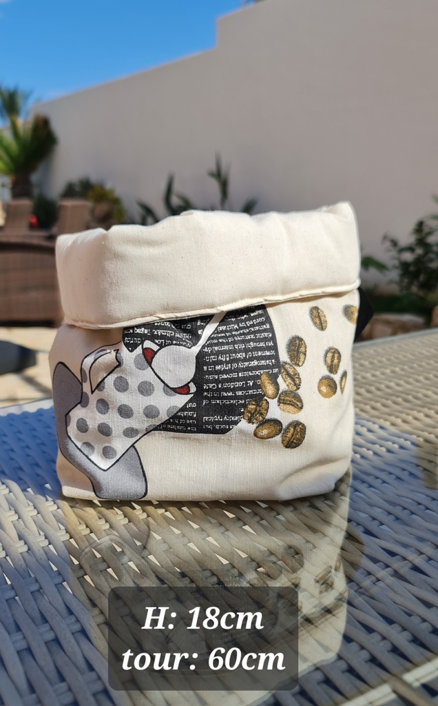 [PANIERE001] Padded basket "Coffee"